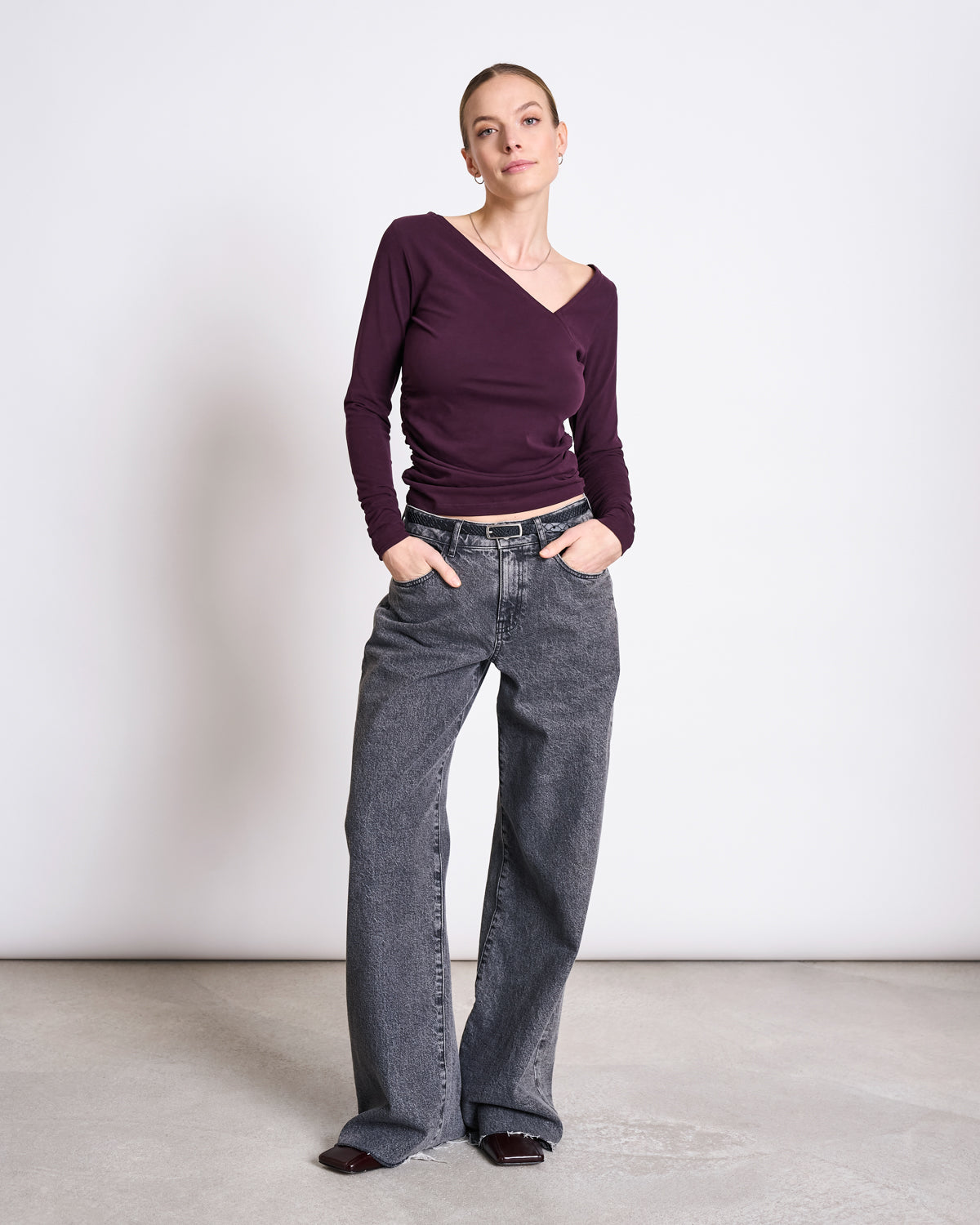 ASYMMETRICAL LONGSLEEVE CASMA CHERRY LACQUER GOTS Longsleeve jan-n-june 3