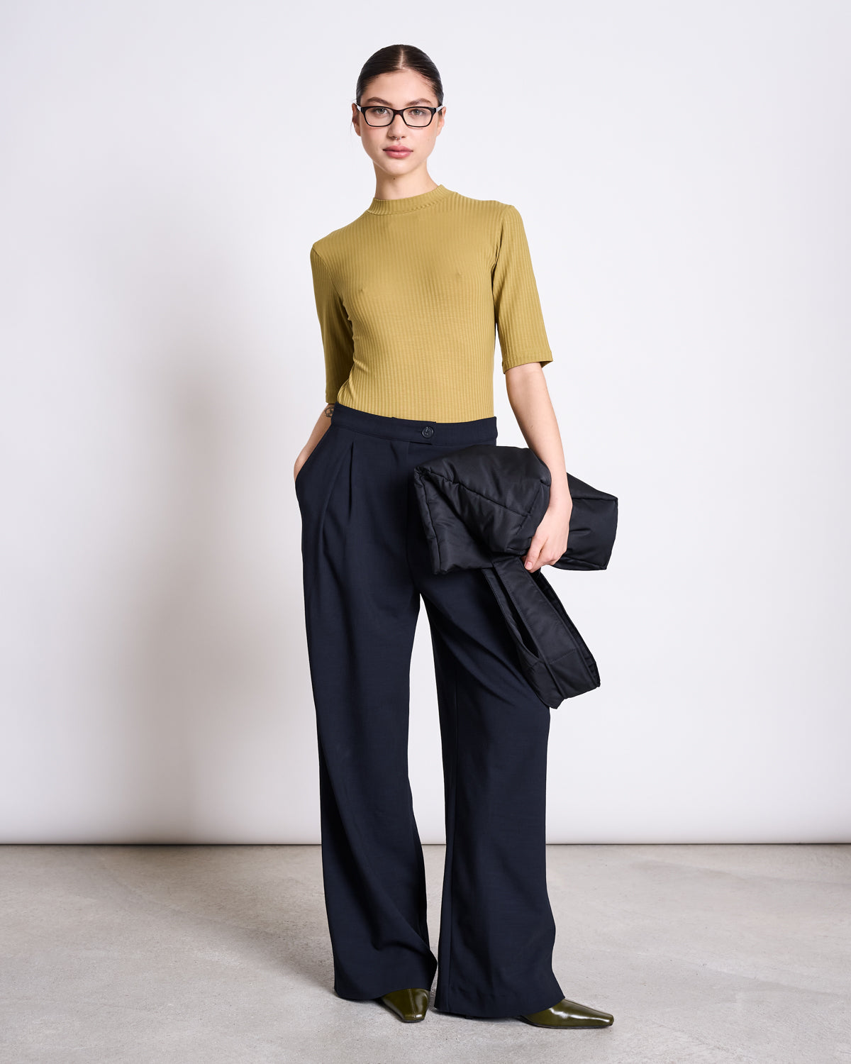TENCEL™ LYOCELL RIB T-SHIRT NINA WOODY OLIVE T-shirt jan-n-june 1