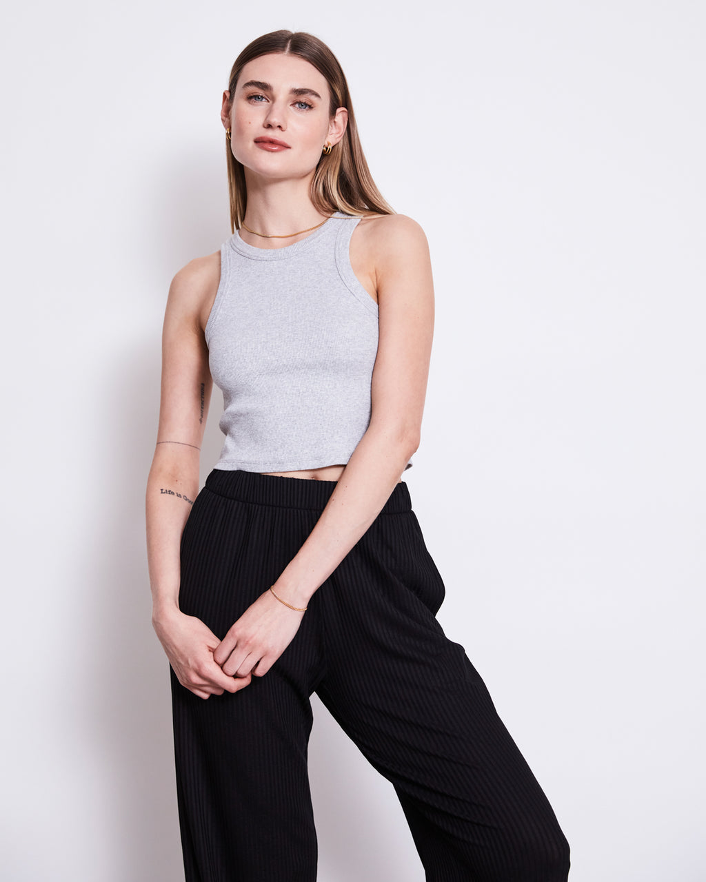 ORGANIC COTTON TANK TOP PORTO LIGHT GREY GOTS tops jan-n-june 4