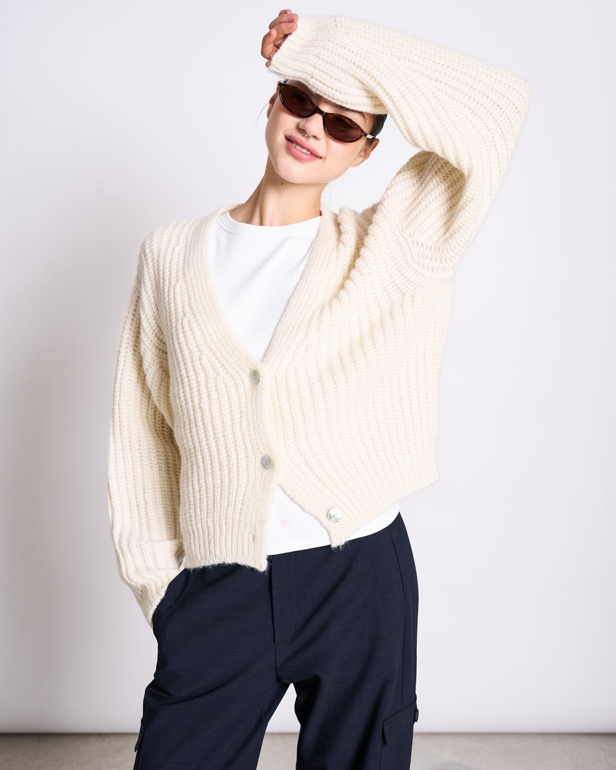 ALPACA MIX CARDIGAN WOOLY LENA OFFWHITE Cardigan jan-n-june 1