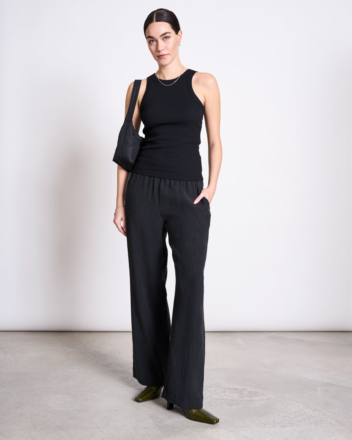 ORGANIC COTTON TANK TOP PORTO LONG BLACK GOTS T-shirt jan-n-june 2