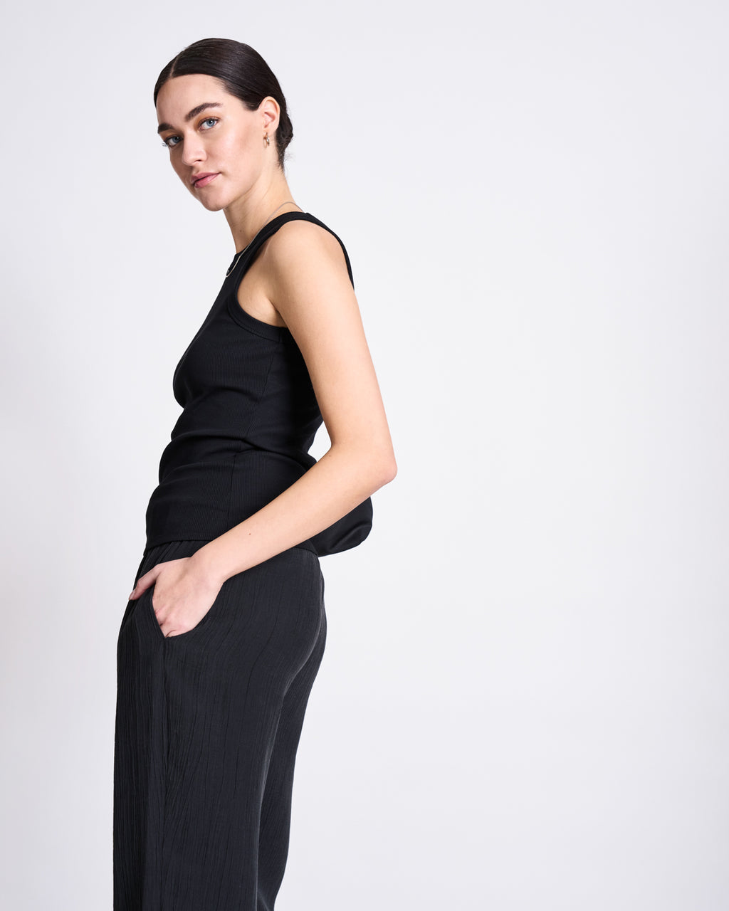 ORGANIC COTTON TANK TOP PORTO LONG BLACK GOTS T-shirt jan-n-june 4
