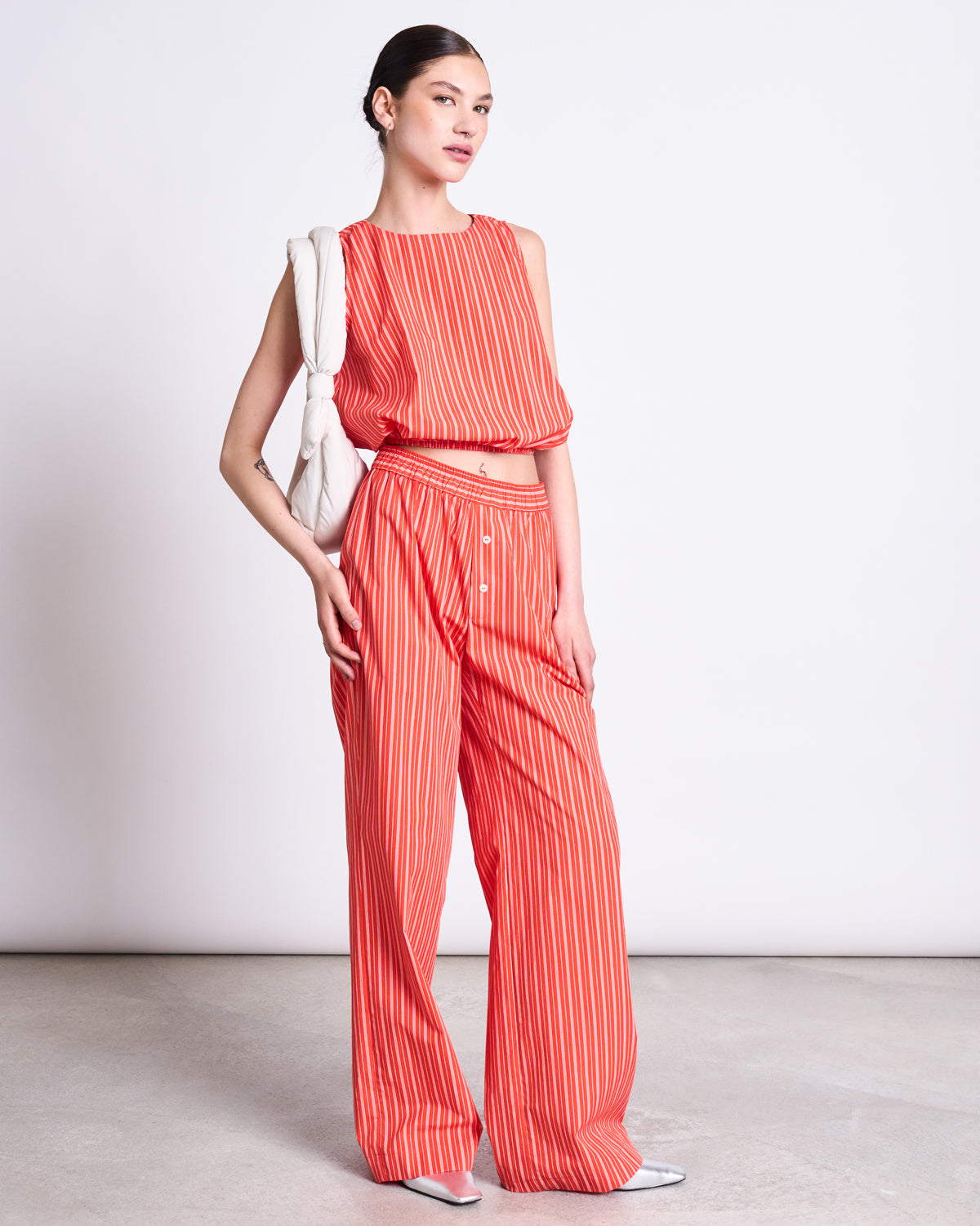 COTTON TOP AMALIEN CHERRY RED WHITE STRIPED GOTS Tops jan-n-june 5