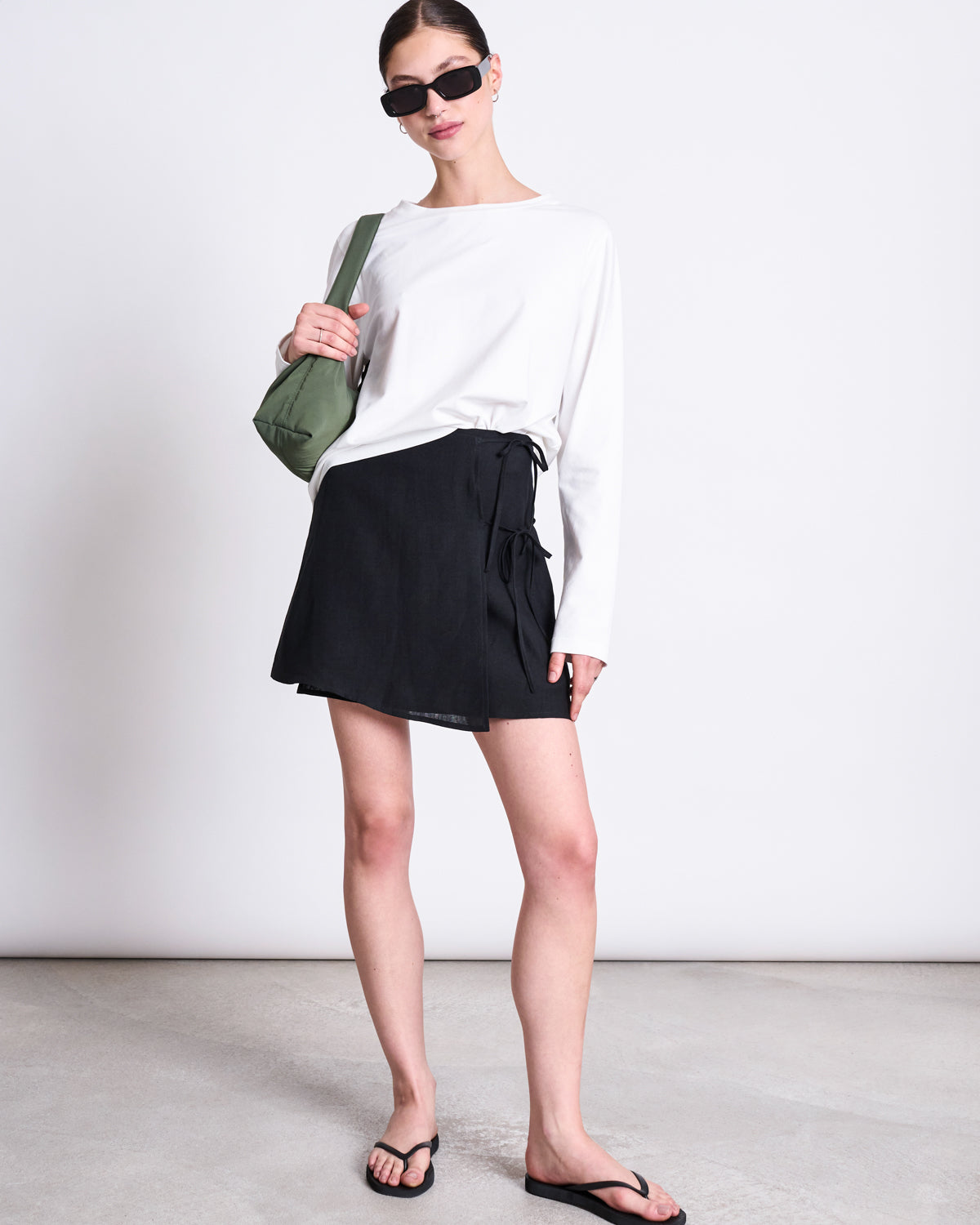 LINEN TIE SKIRT KYS BLACK Skirts jan-n-june 7
