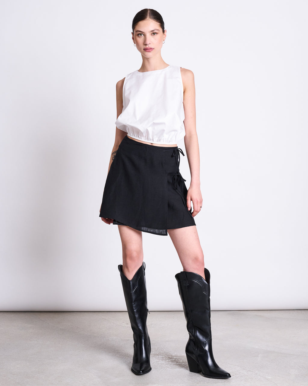 LINEN TIE SKIRT KYS BLACK Skirts jan-n-june 4