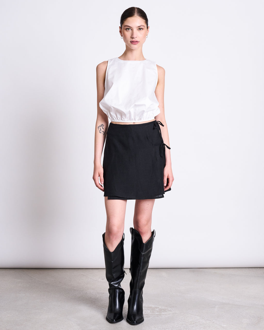LINEN TIE SKIRT KYS BLACK Skirts jan-n-june 5
