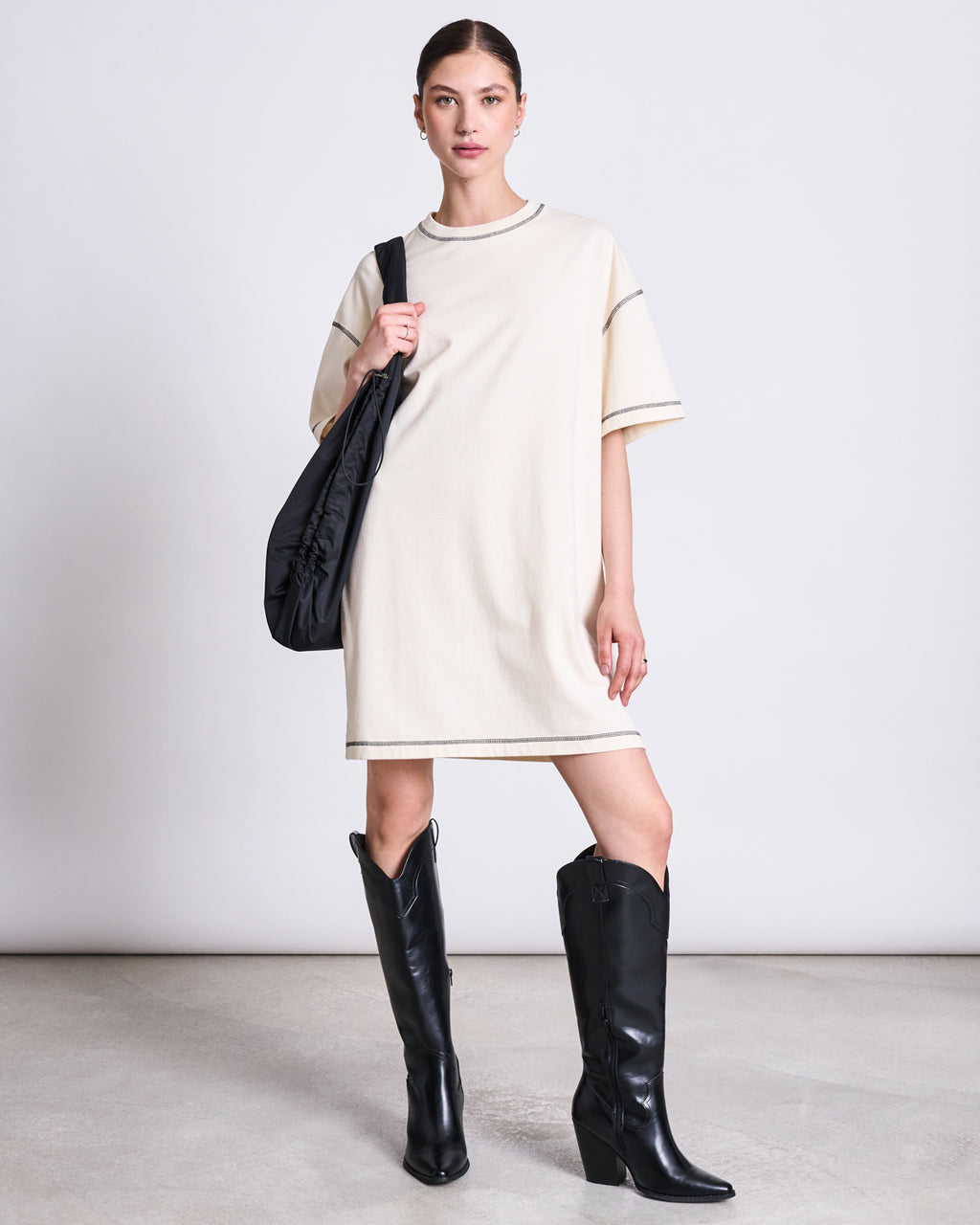 T-SHIRT DRESS HOPLA ECRU GOTS Dresses jan-n-june 1