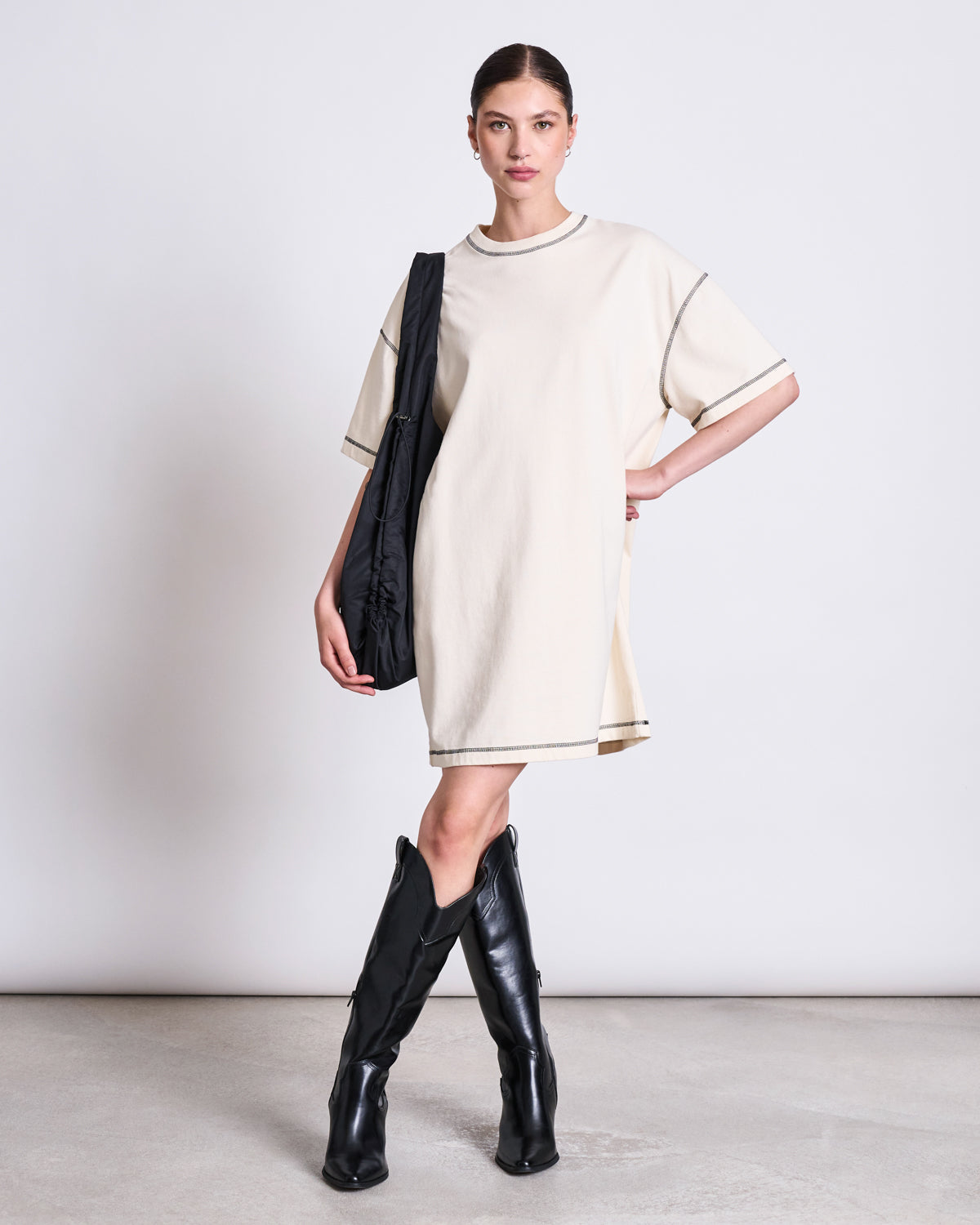 T-SHIRT DRESS HOPLA ECRU GOTS Dresses jan-n-june 2