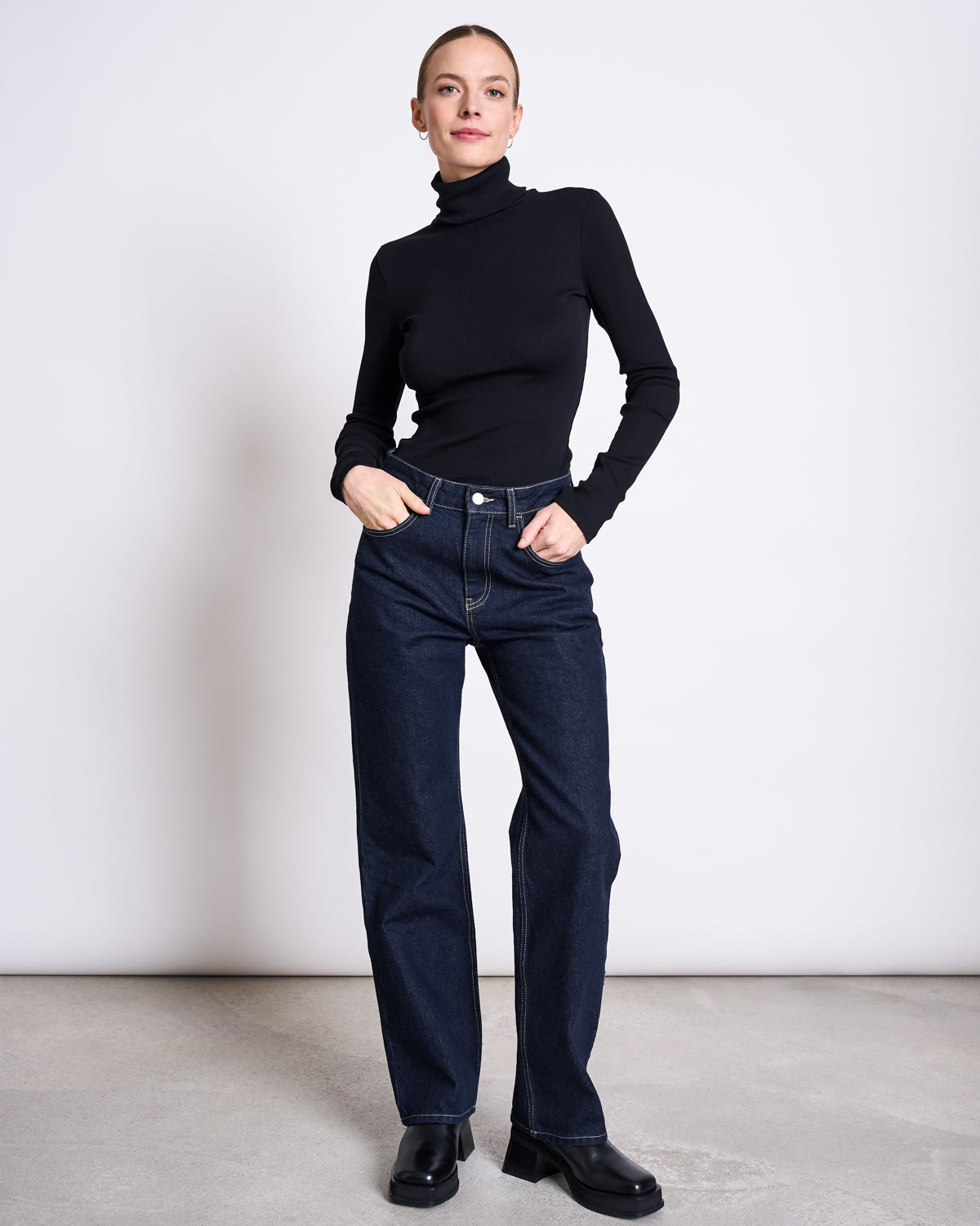 STRAIGHT LEG HIGHWAIST JEANS VILCA DARK BLUE DENIM Pants jan-n-june 1