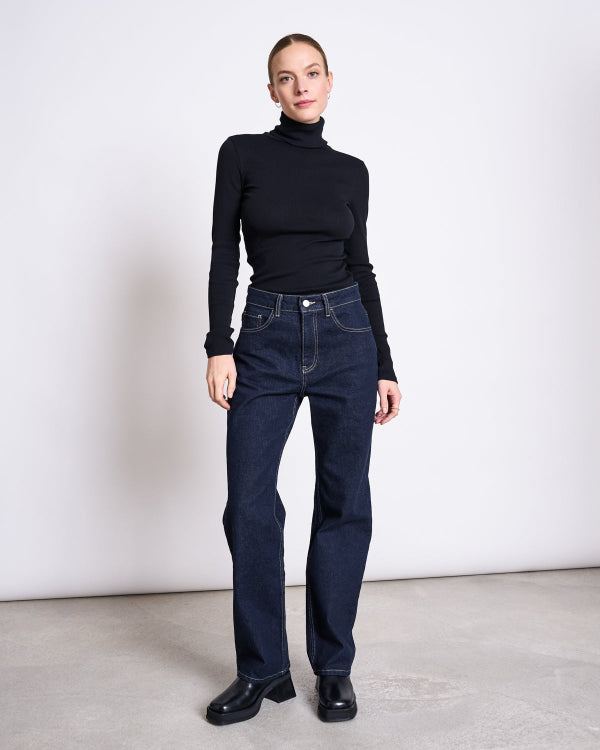 MINIRIB TURTLENECK CHUVA BLACK GOTS Longsleeve jan-n-june 8