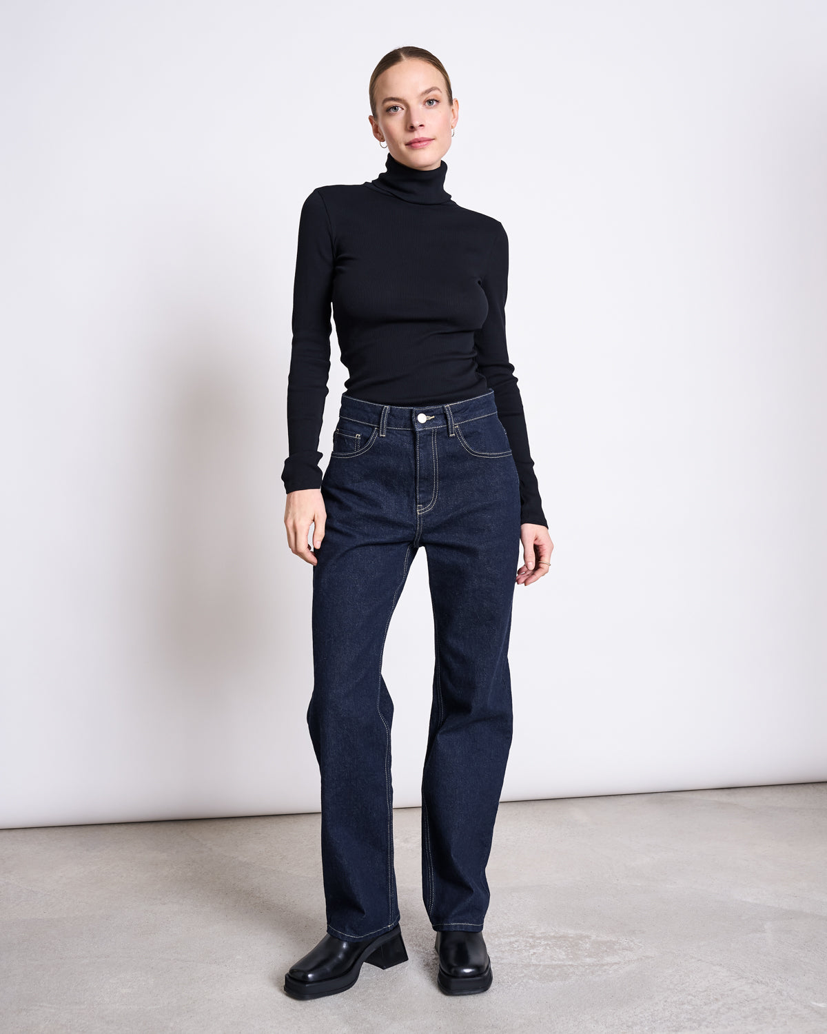 STRAIGHT LEG HIGHWAIST JEANS VILCA DARK BLUE DENIM Pants jan-n-june 2
