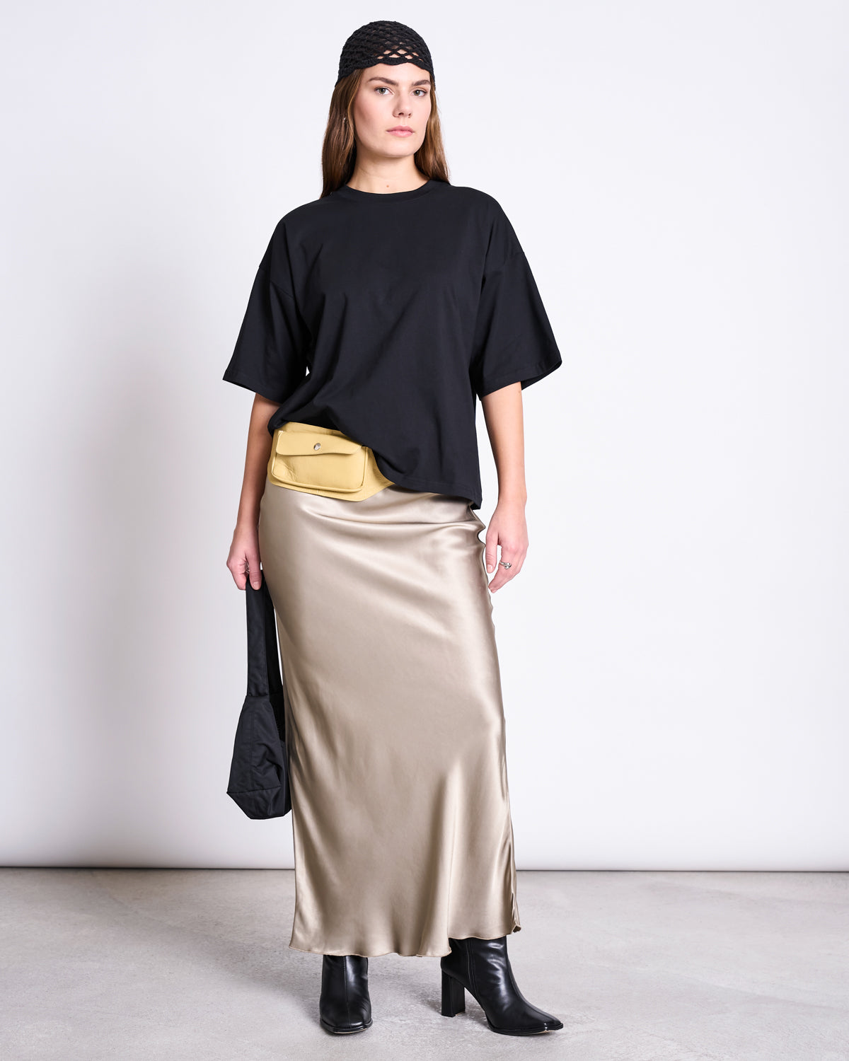 MAXI SATIN SKIRT SERIN SILVER GREY skirt jan-n-june 2