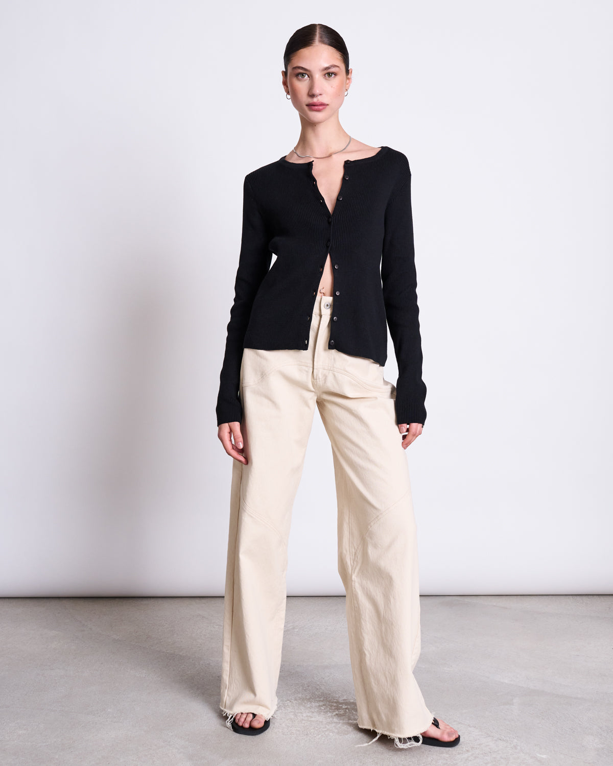 CREWNECK CARDIGAN GLIMT BLACK GOTS Cardigans jan-n-june 9