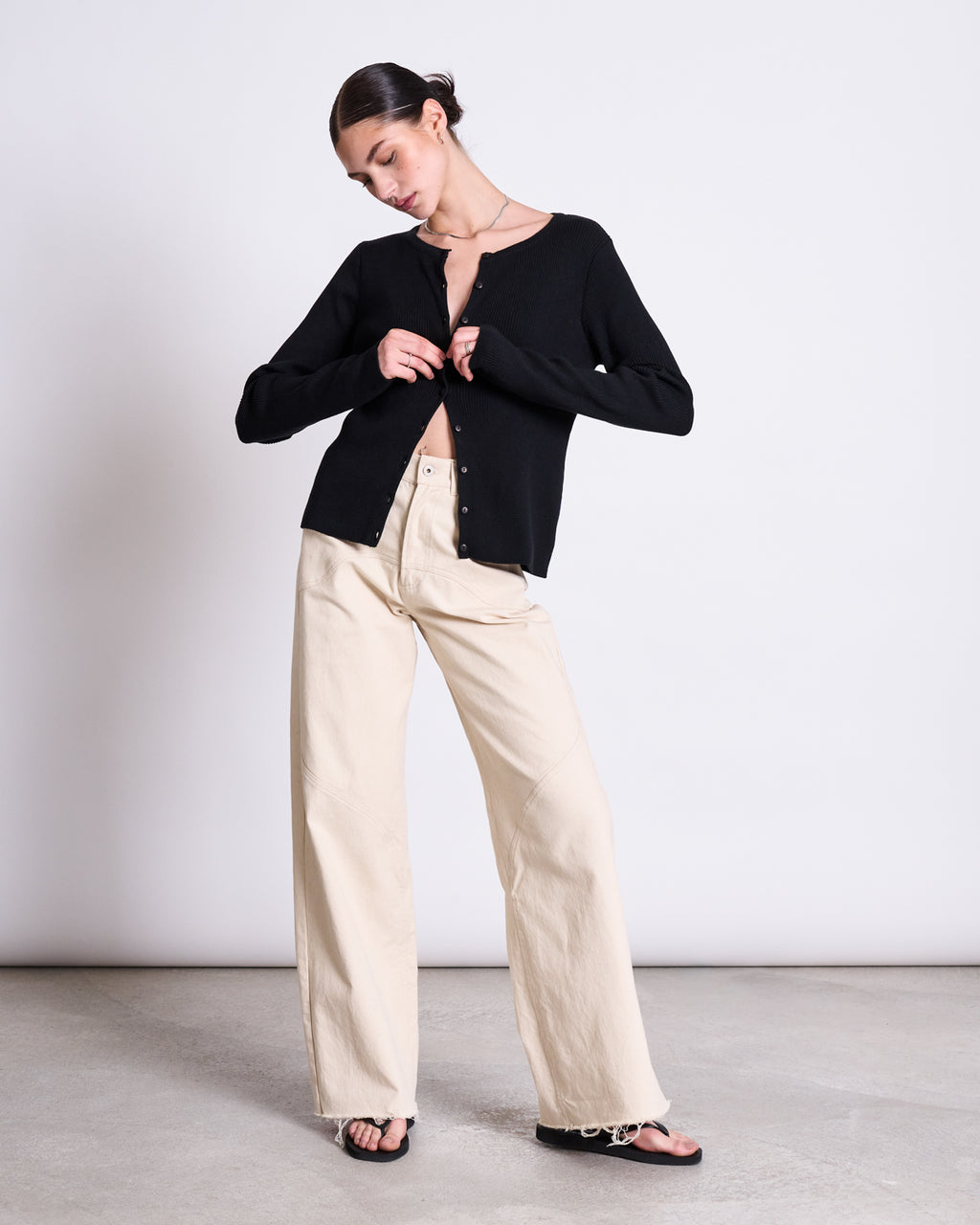 CREWNECK CARDIGAN GLIMT BLACK GOTS Cardigans jan-n-june 10