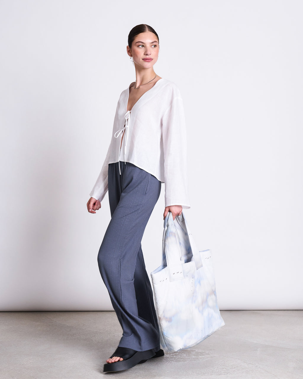 LINEN TIE BLOUSE SKAGEN WHITE Blouses jan-n-june 7