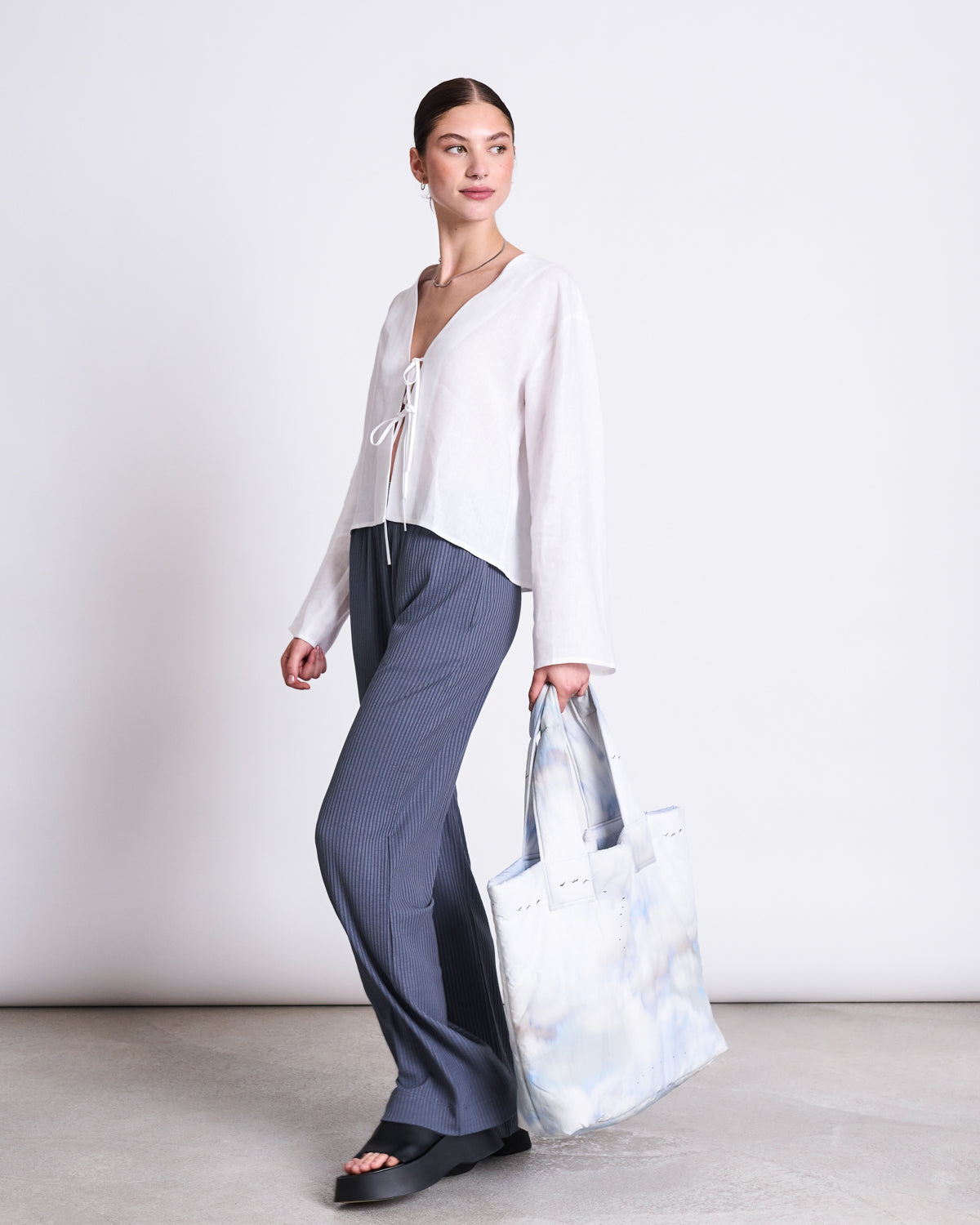 LINEN TIE BLOUSE SKAGEN WHITE Blouses jan-n-june 7