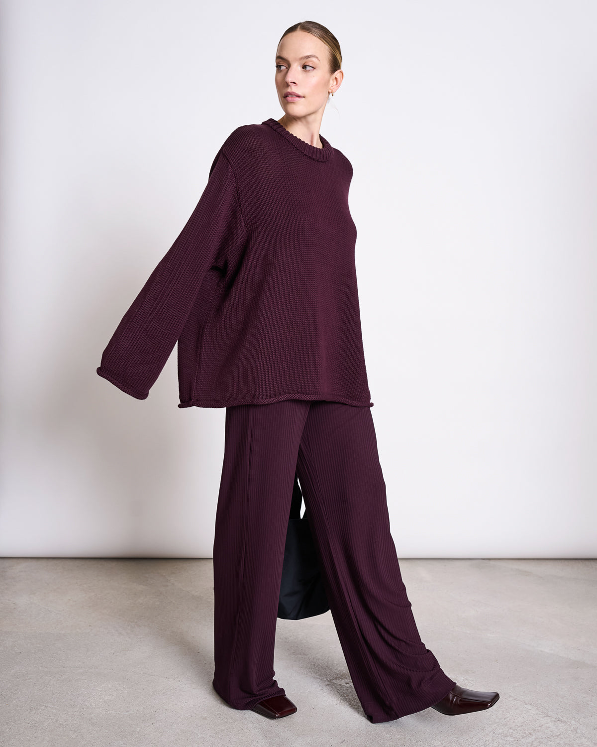 TENCEL™ LYOCELL RIB PANTS SMILLA CHERRY LACQUER Pants jan-n-june 6