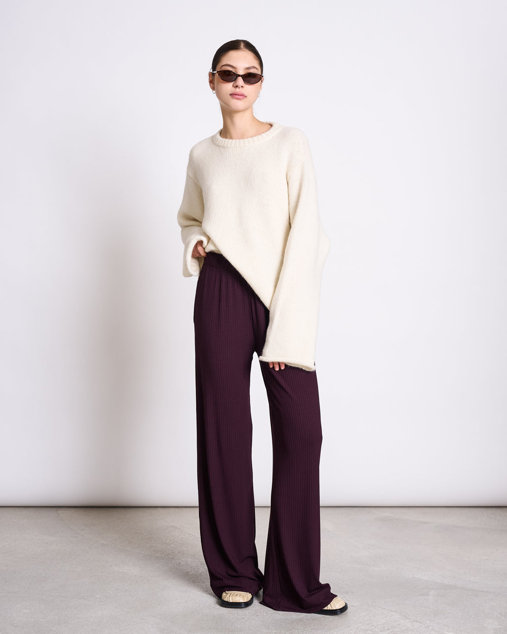 TENCEL™ LYOCELL RIB PANTS SMILLA CHERRY LACQUER Pants jan-n-june 9