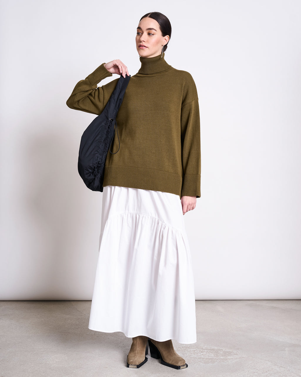TURTLENECK MUA WOODY OLIVE GOTS Longsleeve jan-n-june 1