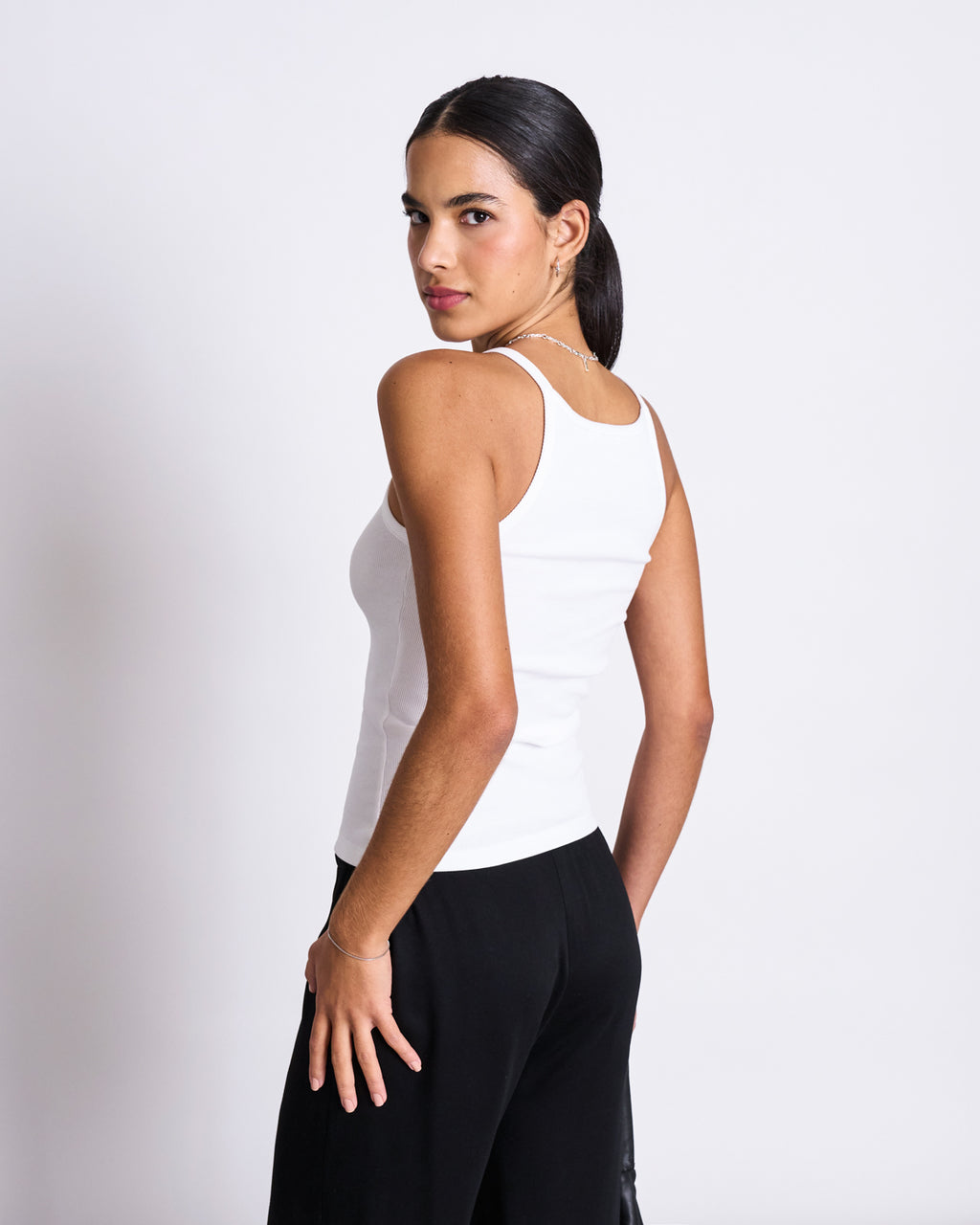 RIB TOP STEM WHITE T-shirt jan-n-june 3