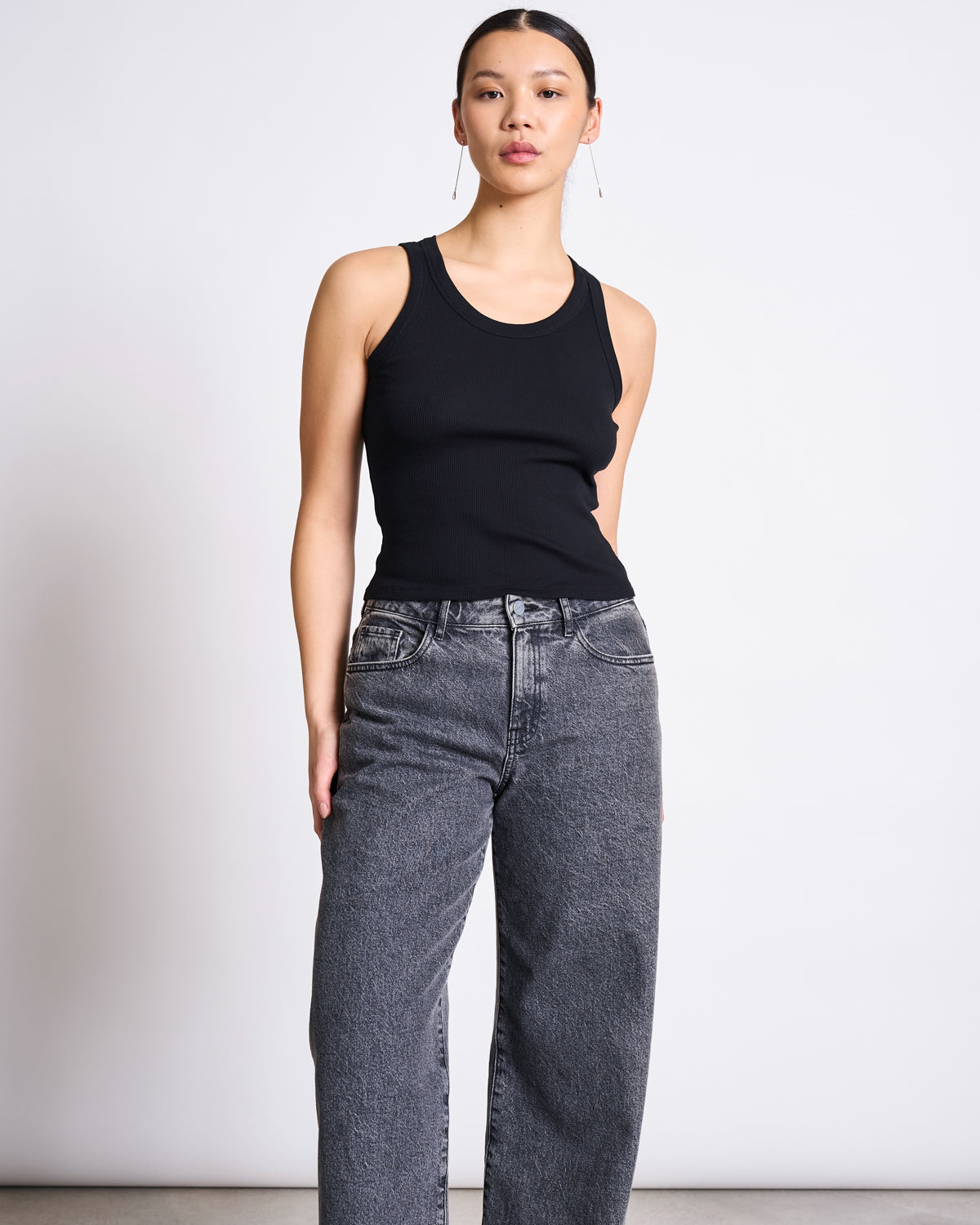 MINIRIB TANK TOP AMAGER BLACK GOTS T-shirt jan-n-june 2