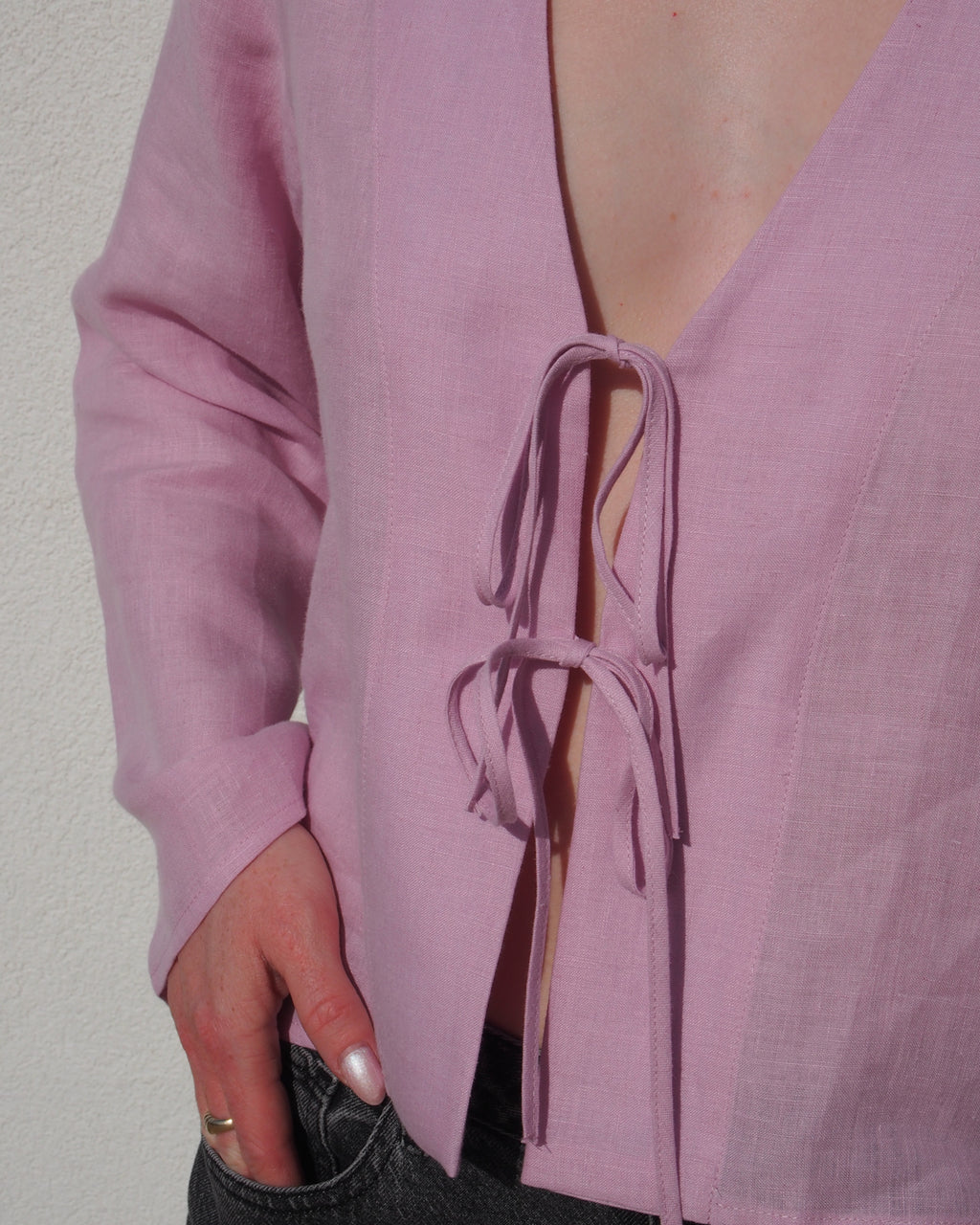 LINEN TIE BLOUSE SKAGEN LIGHT ORCHID Blouses jan-n-june 5