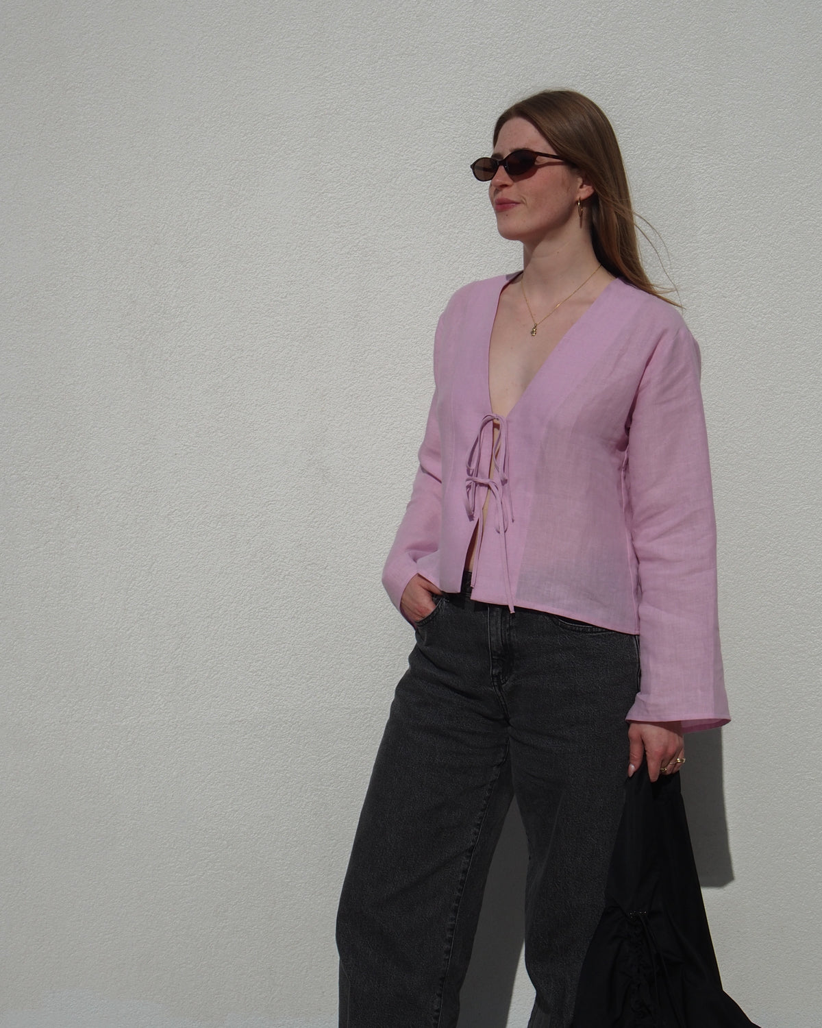 LINEN TIE BLOUSE SKAGEN LIGHT ORCHID Blouses jan-n-june 9