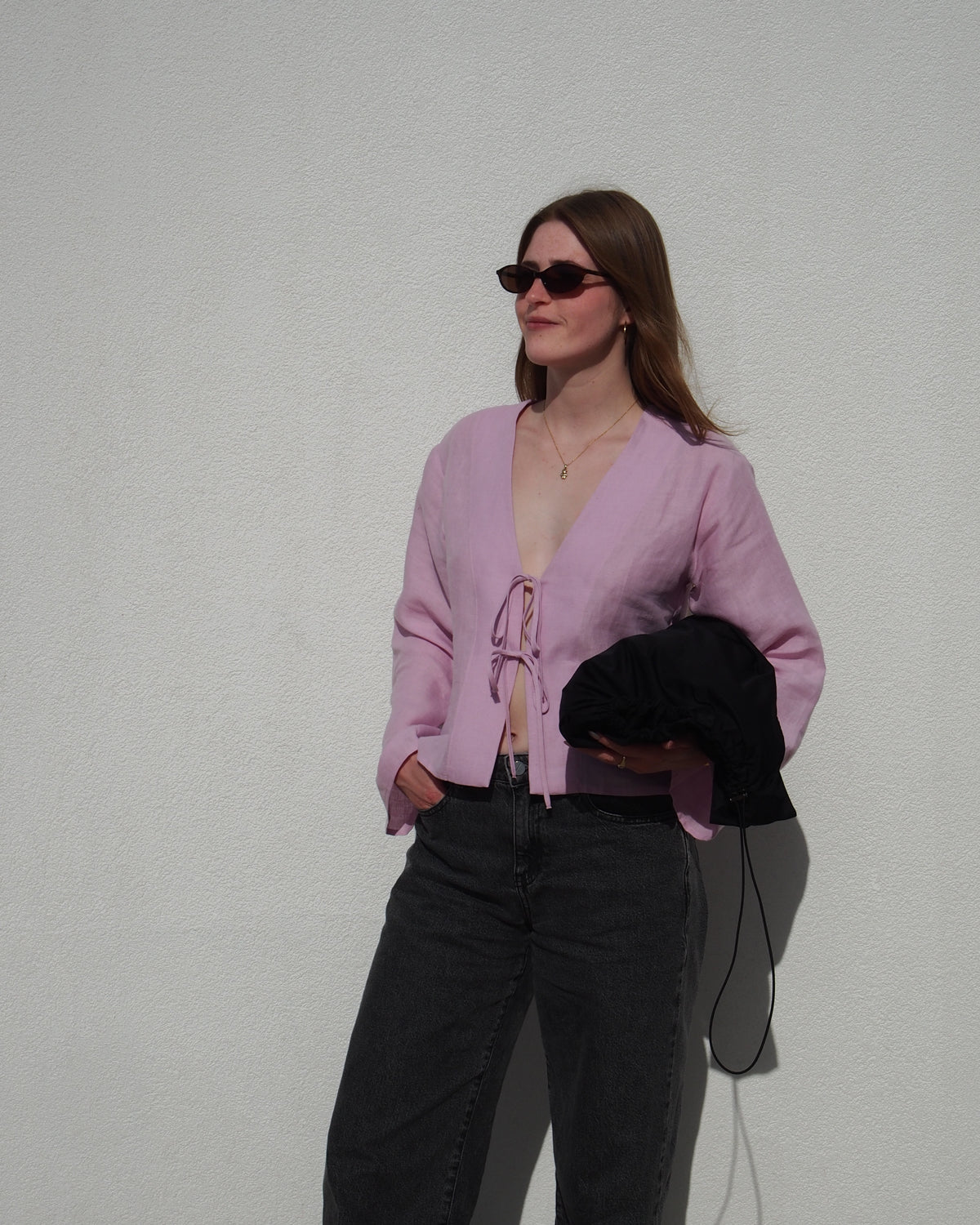 LINEN TIE BLOUSE SKAGEN LIGHT ORCHID Blouses jan-n-june 10