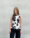 BOAT NECK TOP FELIS COW PRINT GOTS
