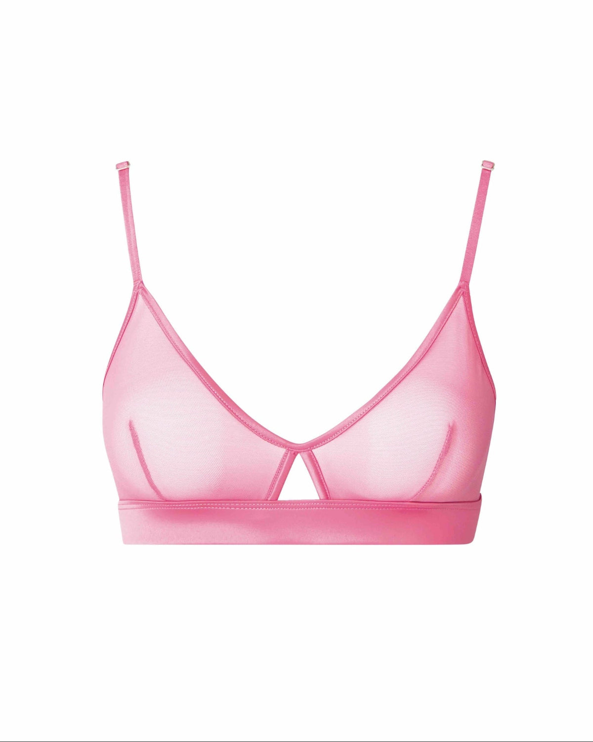 UNDERSTATEMENT MESH CUT-OUT TRIANGLE BRALETTE CANDY PINK Lingerie jan-n-june 1