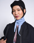 COTTON KNIT SCARF LEAENA MID BLUE GOTS Accessories jan-n-june 1