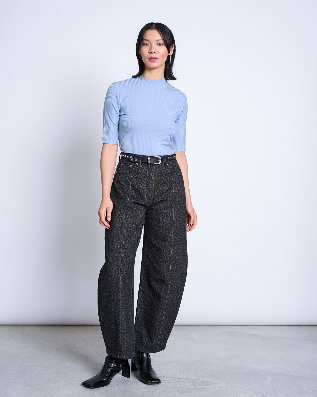 TENCEL™ LYOCELL RIB T-SHIRT NINA MID BLUE T-shirt jan-n-june 2