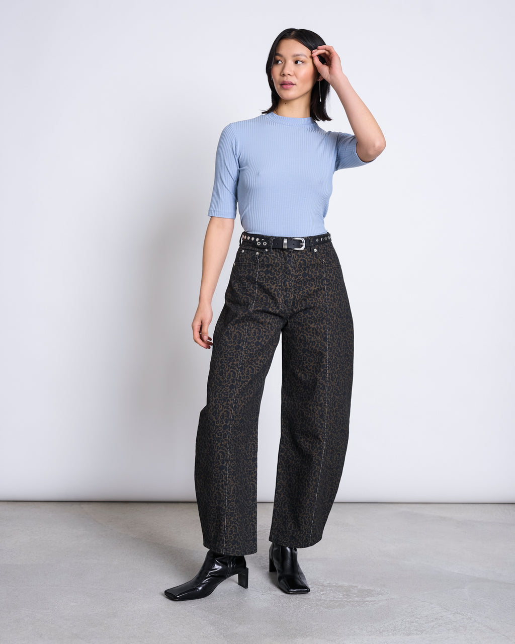 TENCEL™ LYOCELL RIB T-SHIRT NINA MID BLUE T-shirt jan-n-june 1