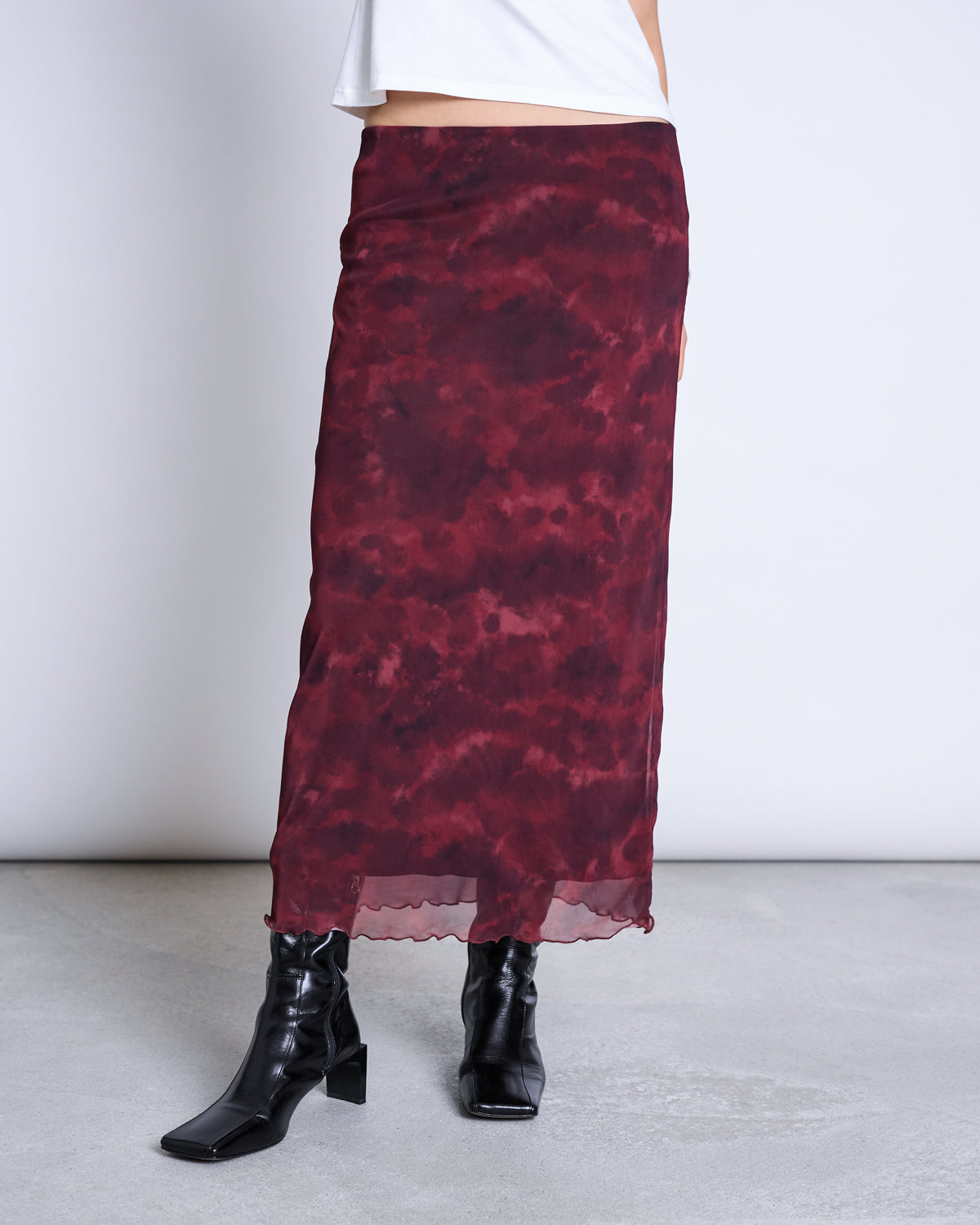 MESH MAXI SKIRT SMUK CARMINE CURL Skirt jan-n-june 4