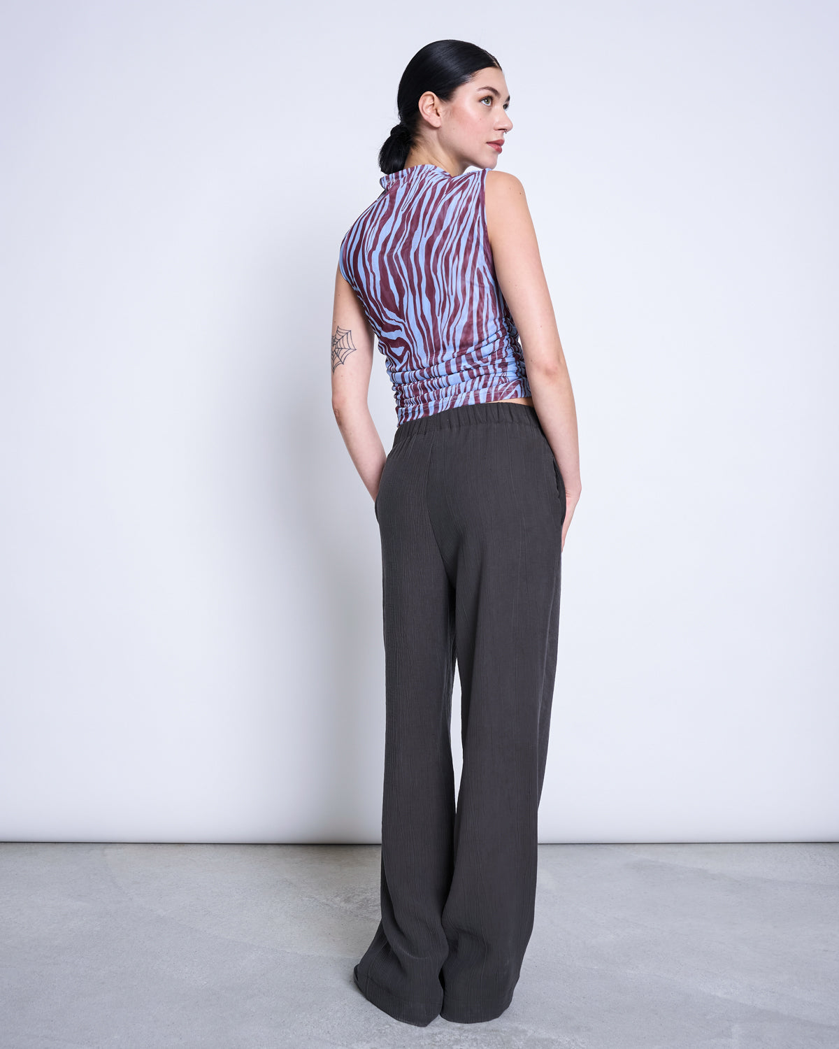 RUFFLE MESH TOP LAGUNA BLUE ZEBRA PRINT T-shirt jan-n-june 5