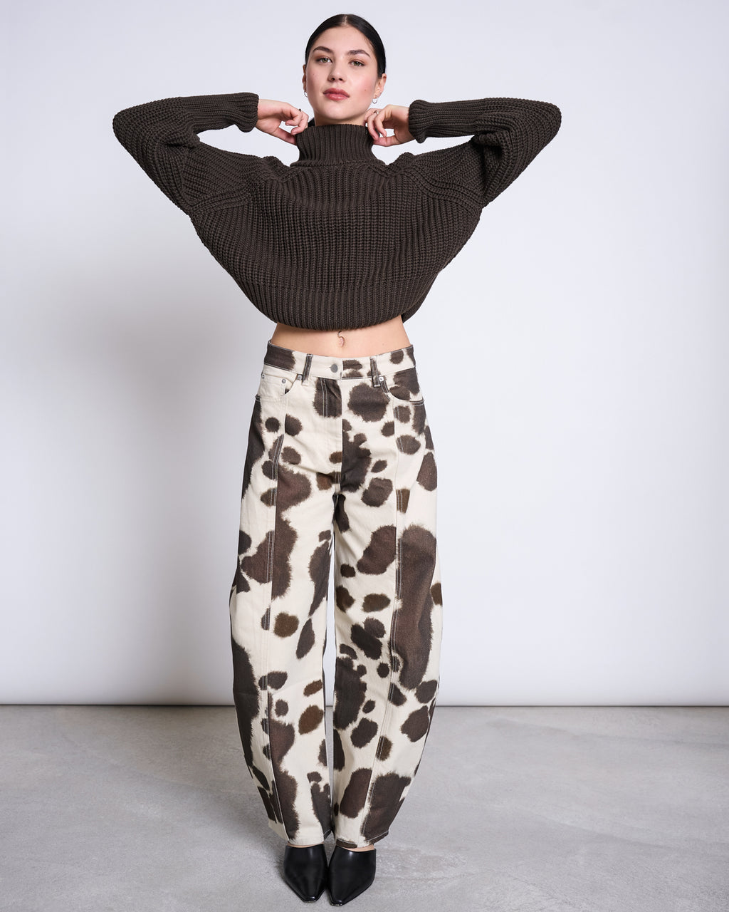 BARREL LEG DENIM JEANS FAYA COW PRINT GOTS Pants jan-n-june 1