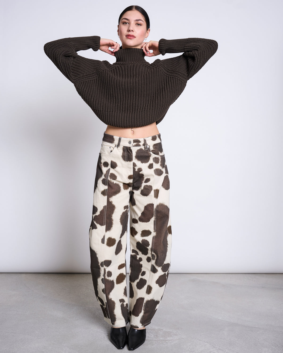 BARREL LEG DENIM JEANS FAYA COW PRINT GOTS Pants jan-n-june 1
