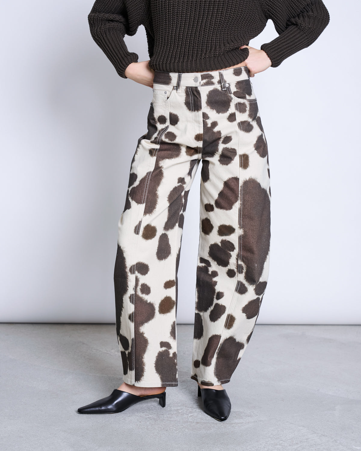 BARREL LEG DENIM JEANS FAYA COW PRINT GOTS Pants jan-n-june 2