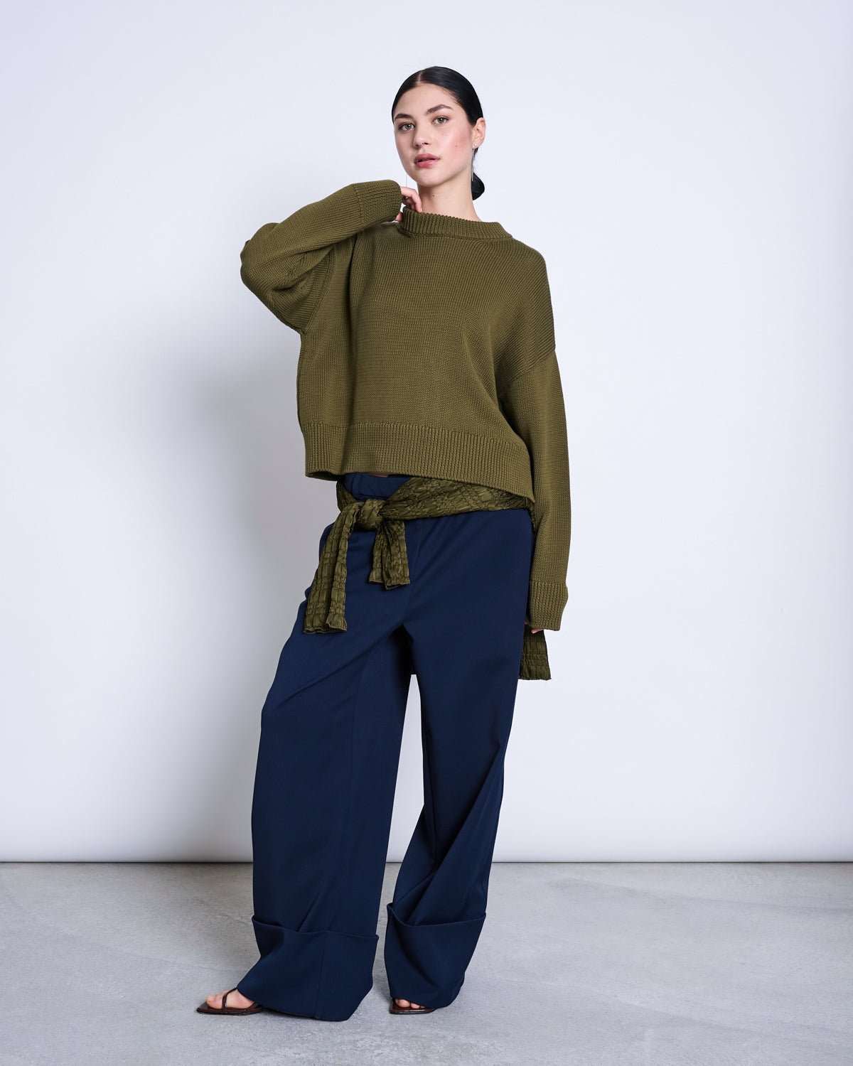 JUMPER YAGMUR WOODY OLIVE GOTS Sweater jan-n-june 1