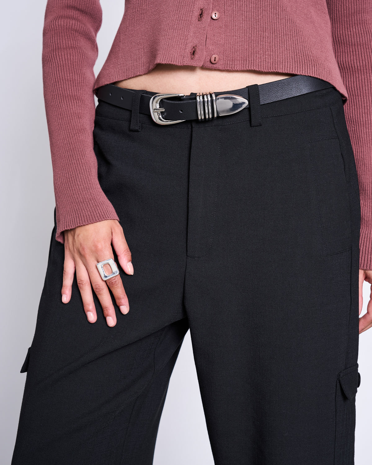 BIG WESTERN BELT ARIX BLACK SILVER Accessories jan-n-june 2