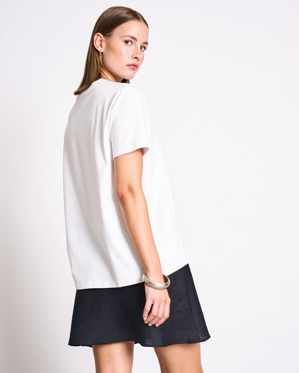 BRUSHED T-SHIRT BOY PLAIN WHITE GOTS t-shirt jan-n-june 2