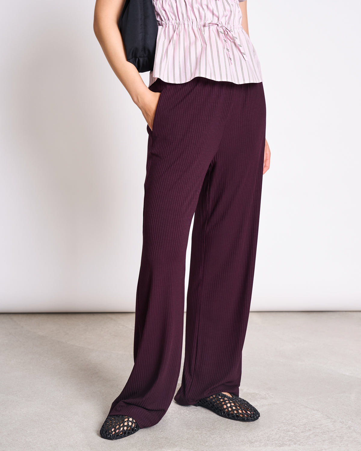 TENCEL™ LYOCELL RIB PANTS SMILLA CHERRY LACQUER Pants jan-n-june 1