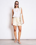 CROPPED LINEN TOP LUPIN WHITE T-shirt jan-n-june 1