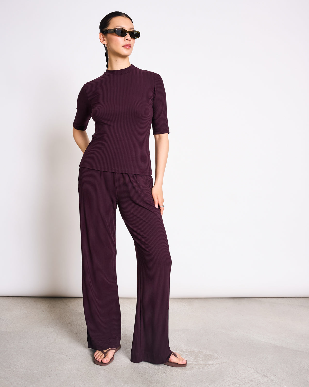 TENCEL™ LYOCELL RIB T-SHIRT NINA CHERRY LACQUER T-shirt jan-n-june 4