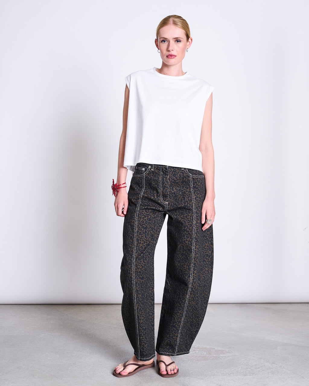 BARREL LEG DENIM JEANS FAYA DARK LEO PRINT GOTS Pants jan-n-june 1