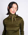 COTTON KNIT SCARF LEAENA WOODY OLIVE GOTS Accessories jan-n-june 1