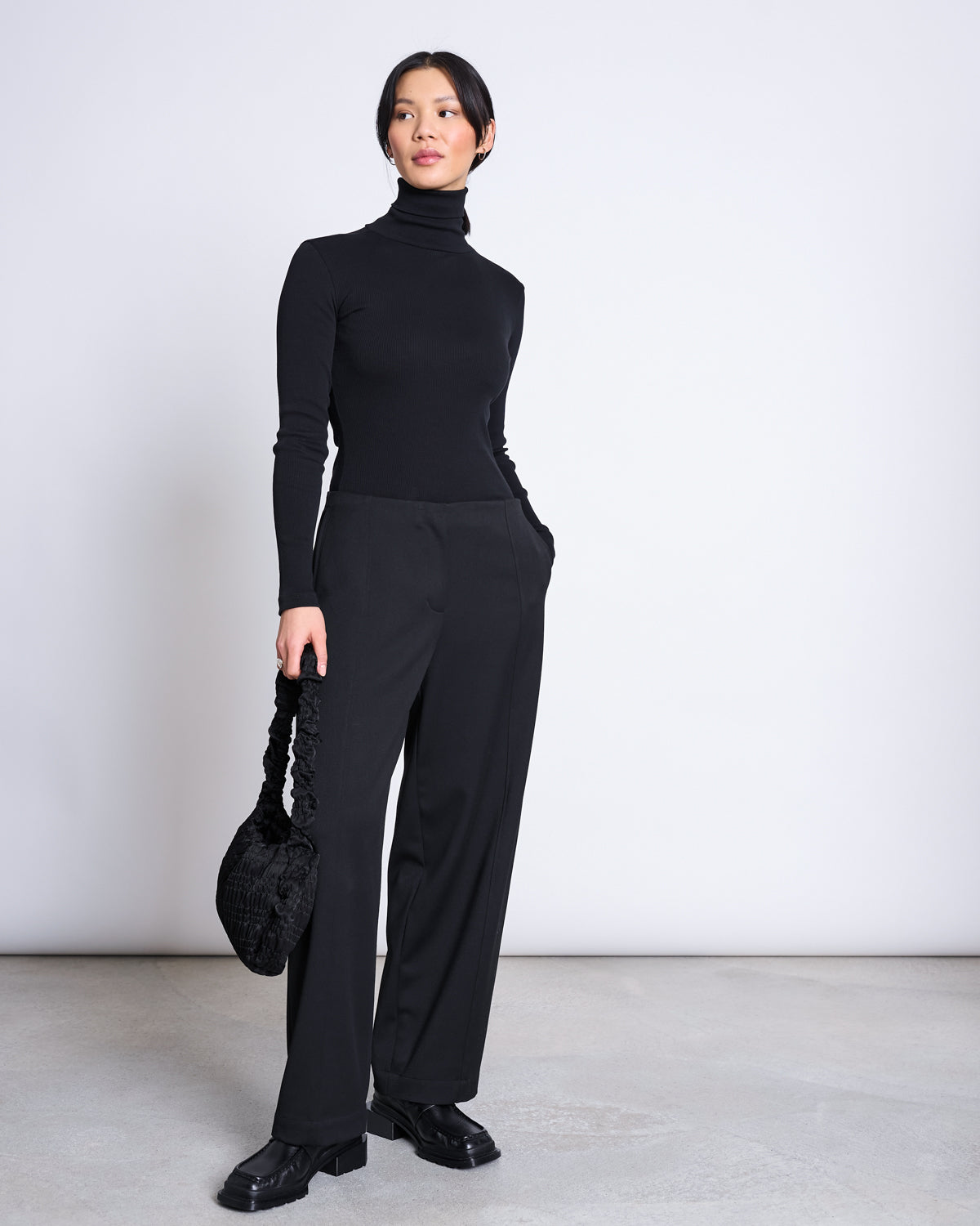 MINIRIB TURTLENECK CHUVA BLACK GOTS Longsleeve jan-n-june 2