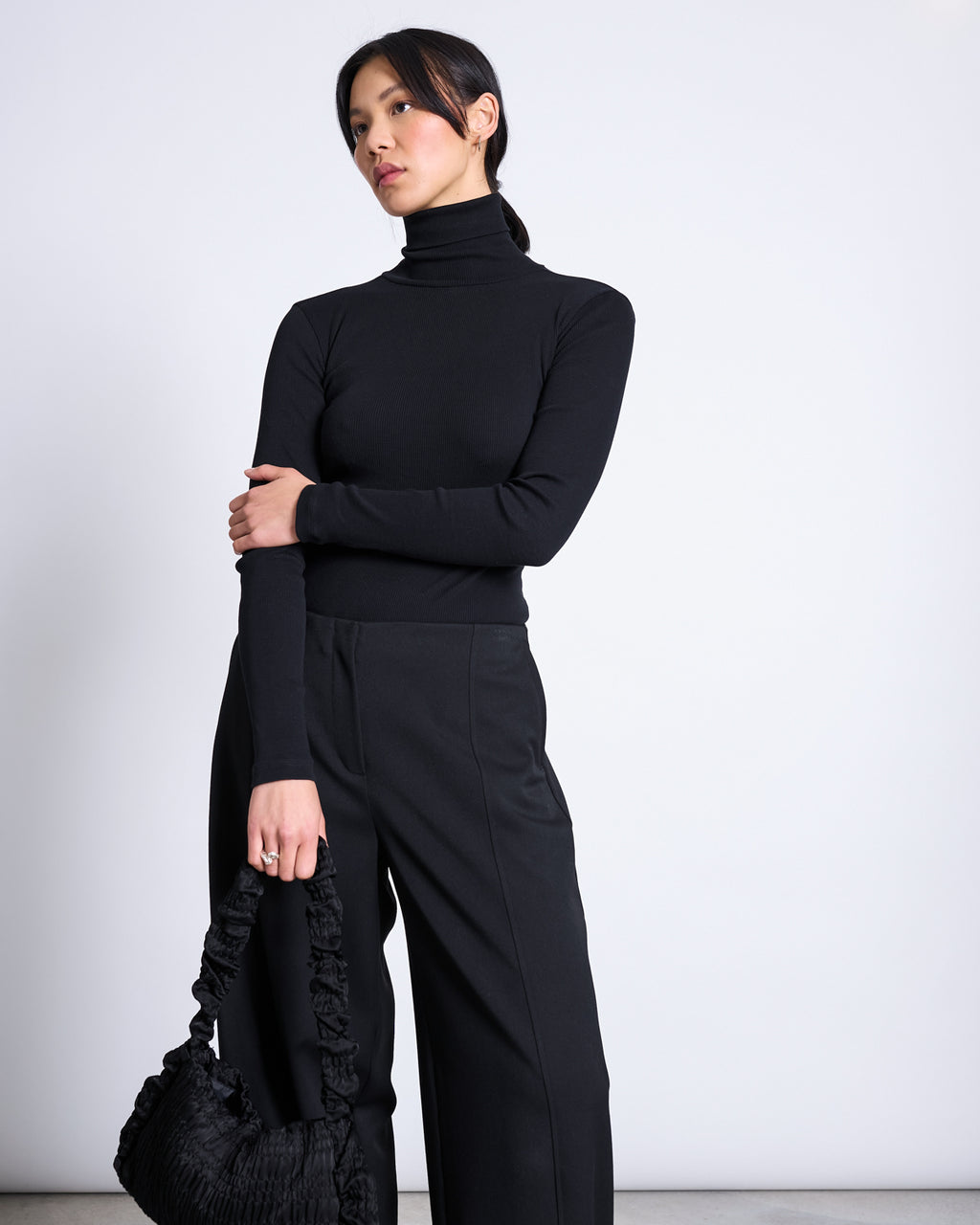 MINIRIB TURTLENECK CHUVA BLACK GOTS Longsleeve jan-n-june 1