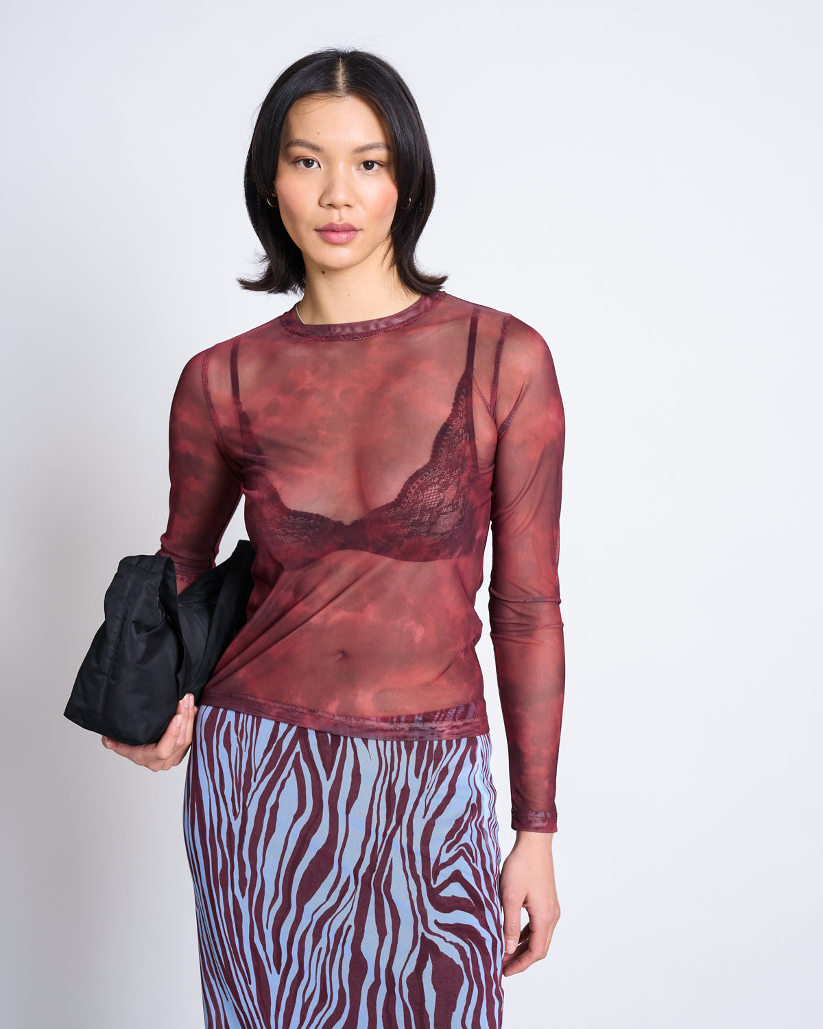 MESH LONGSLEEVE DORA CARMINE CURL Longsleeve jan-n-june 1
