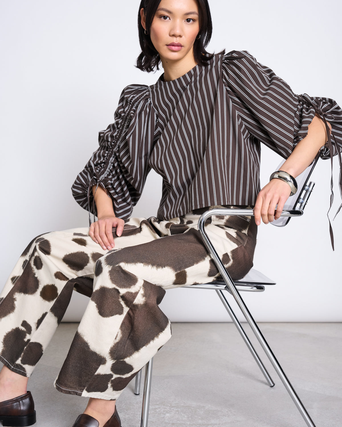 PUFFY SLEEVE BLOUSE NIBS MUD STRIPED GOTS Blouse jan-n-june 4